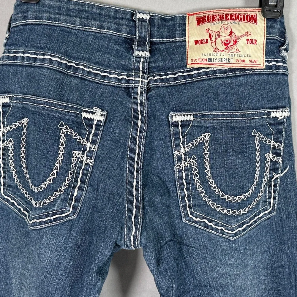 True Religion Billy Super T Womens‎ Skinny Blue Jeans Size 27 (Actual 28x30.5)